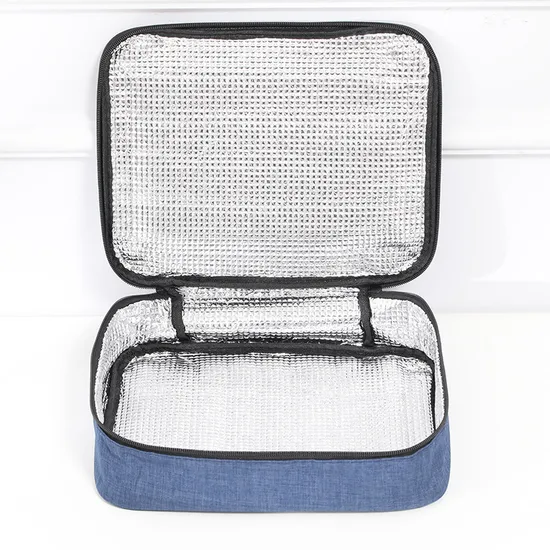 Cationic Lunch Box Insulated Portable Bento Square Flat Bento Bag