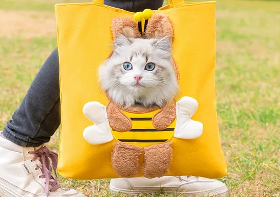 Fun Canvas Cross-Body Hand-Held Outcropped Pet Shoulder Bag