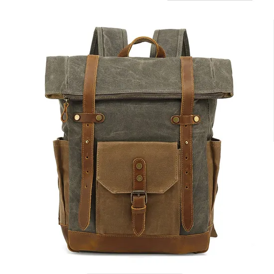 Retro Waterproof Large Capacity Contrasting Leather Shoulder Bag