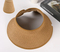 Foldable Large Brimmed Grass Woven Hollow Top Baseball Cap