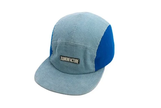 Color Blocking Corduroy Logo Flat Brim Baseball Cap
