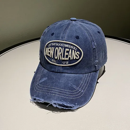 Worn Letters Embroidered Versatile Sun Shading Baseball Cap