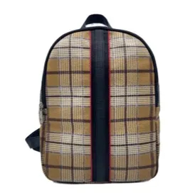 Checkered Minimalist Casual Backpack