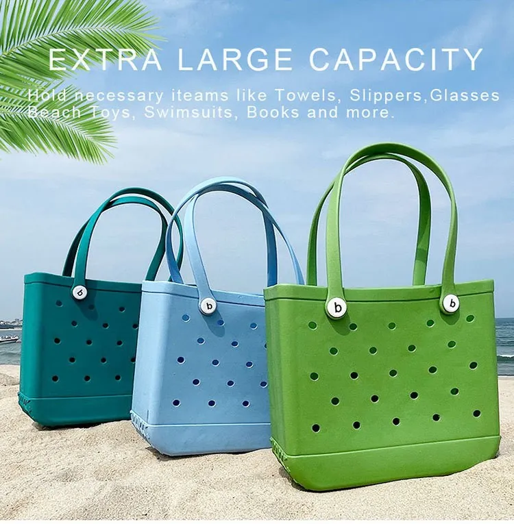 EVA Injection Molded Beach Bag EVA Basket Hole Bag European and American Beach Portable Beach Basket