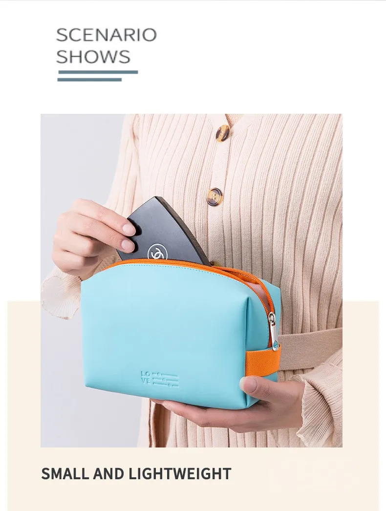 PU Cosmetic Storage Bag Waterproof Octagonal Cosmetic Bag