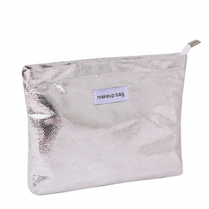 The New Glitter Simple Portable Sequin Leather Large-Capacity Clutch Makeup Bag