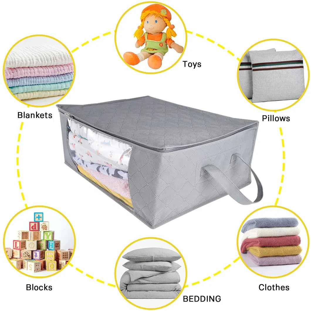 Non-Woven Clothing Storage Box Visual Home Storage Bag Foldable Clothing Dust Bag