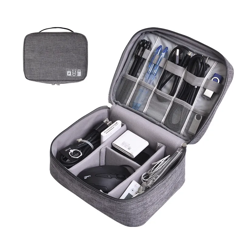 Data Cable Storage Bag Travel Power Bank Earphone Storage Box Multifunctional Divided Digital Bag