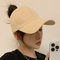 Empty Hat Women′s New Japanese Simple Casual Sunhat Korean Internet Celebrity Trend Letter Can Be Tied to a Ponytail Baseball Cap