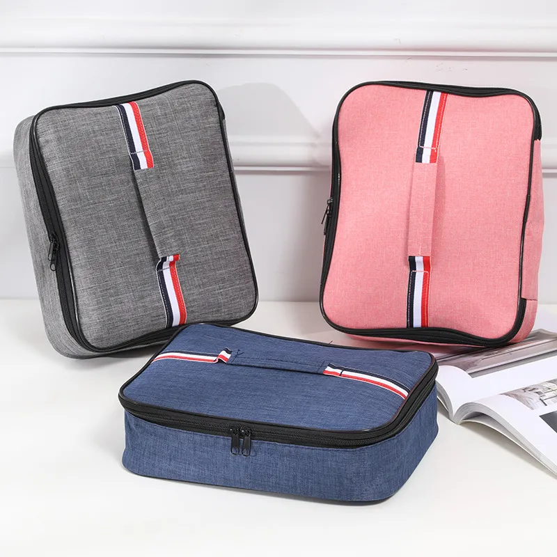 Cationic Lunch Box Insulated Portable Bento Square Flat Bento Bag