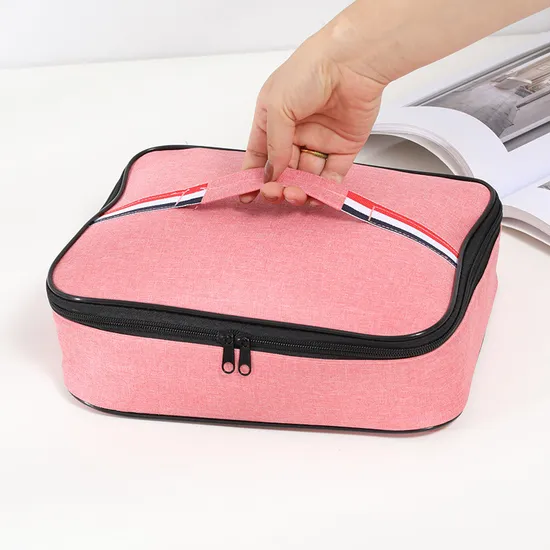 Cationic Lunch Box Insulated Portable Bento Square Flat Bento Bag