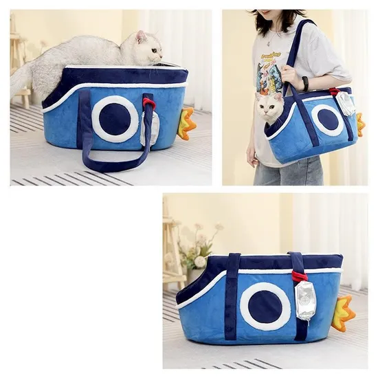 Warm Portable Pet Satchel on One Shoulder