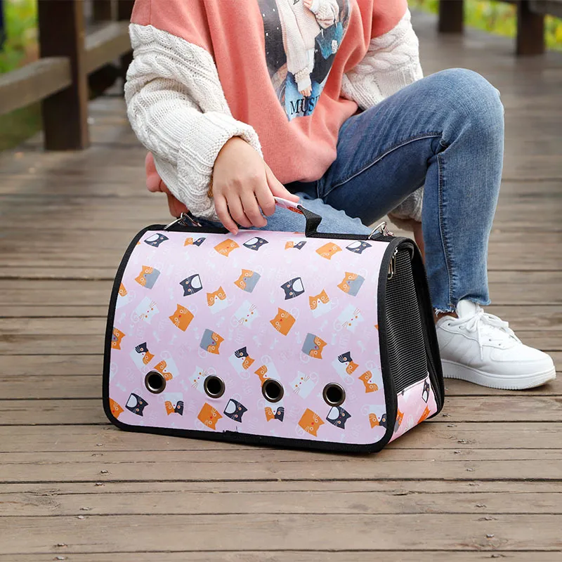 Cross-Border Portable Hand to Carry out Breathable Folding Cross Pet Bag