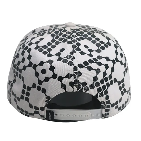 Flat Brim Color Blocking Embroidered Printed Baseball Cap