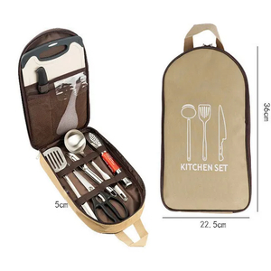 Camping Tableware Storage Bag Picnic Portable Kitchenware Handbag Knife Set Storage Bag Barbecue Picnic Tableware Bag