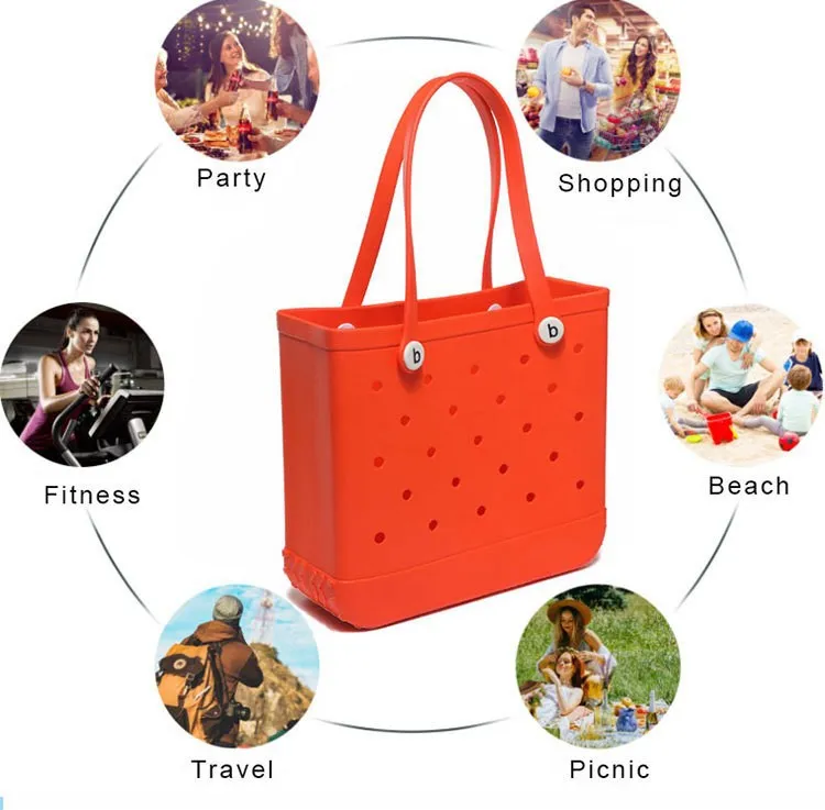EVA Injection Molded Beach Bag EVA Basket Hole Bag European and American Beach Portable Beach Basket