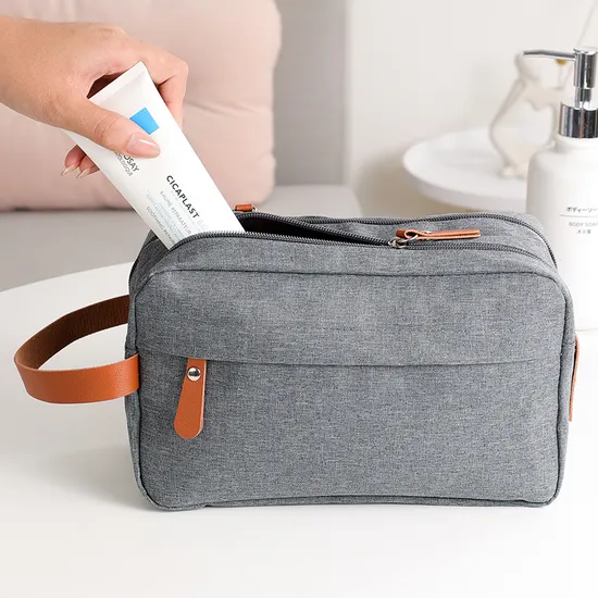 Men′s Toiletry Travel Double-Layer Moisture-Proof Storage Makeup Bag