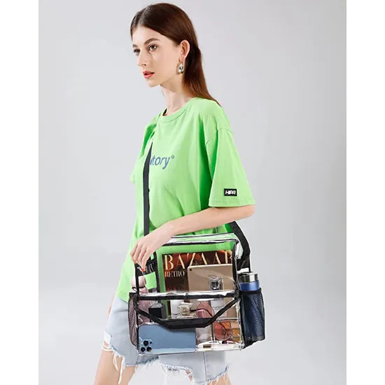 PVC Transparent Portable Storage Bag with Adjustable Shoulder Straps Suitable for Sports Music Work Storage Bag