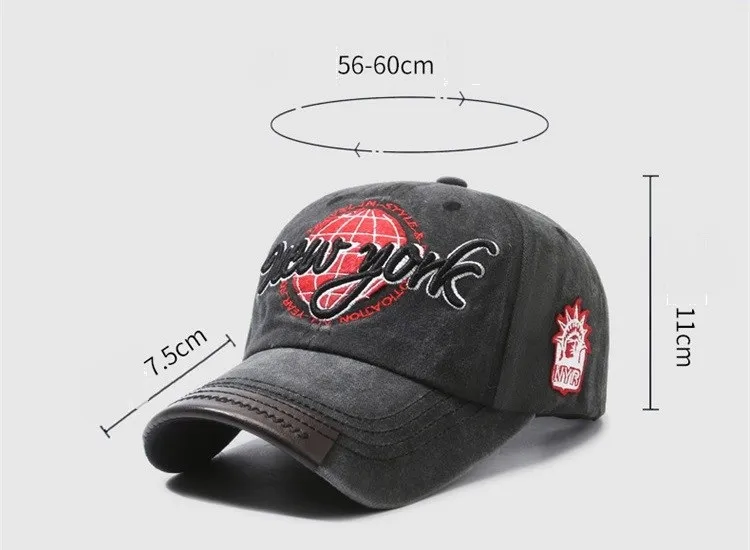 New York Embroidered Baseball Cap Patch Embroidery Baseball Cap China