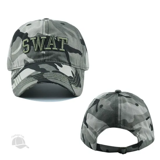 Camouflage Swat Letter Three-Dimensional Embroidered Baseball Cap
