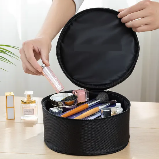 New Hand-Held Three-Dimensional Black Cylindrical High-Capacity Wash Crown Headband Headgear Shockproof Storage Bag