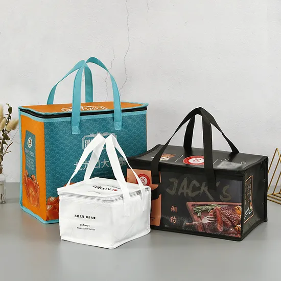 Portable Takeaway Box Food Preservation Non Woven Aluminum Foil Can Be Customized Insulated Bag