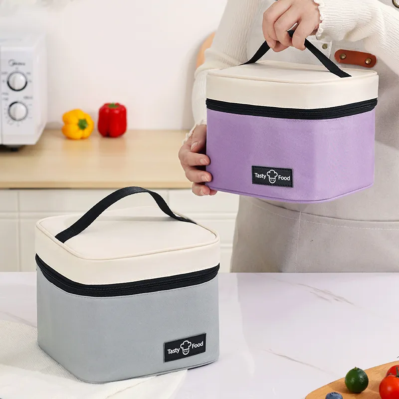 Dopamine Portable Bento Bag Takeaway Student Packing with Rice Insulated Bag Aluminum Foil Thickened Lunch Box Bag