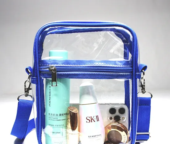 Cross Body Adjustable Zipper Transparent Storage Bag