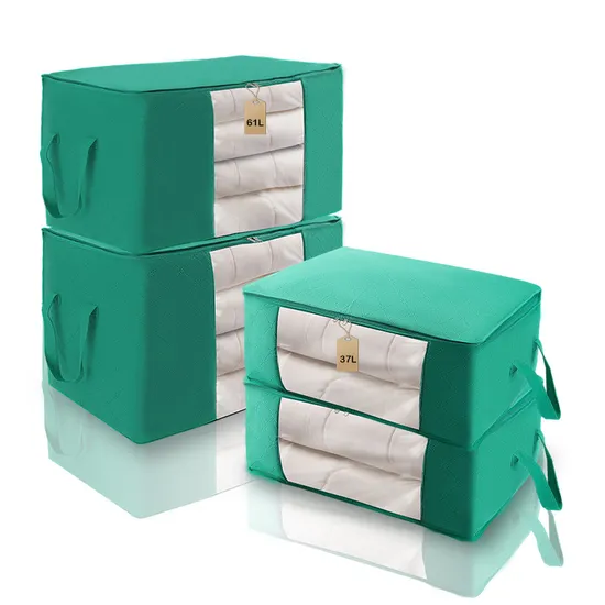Non-Woven Clothing Storage Box Visual Home Storage Bag Foldable Clothing Dust Bag