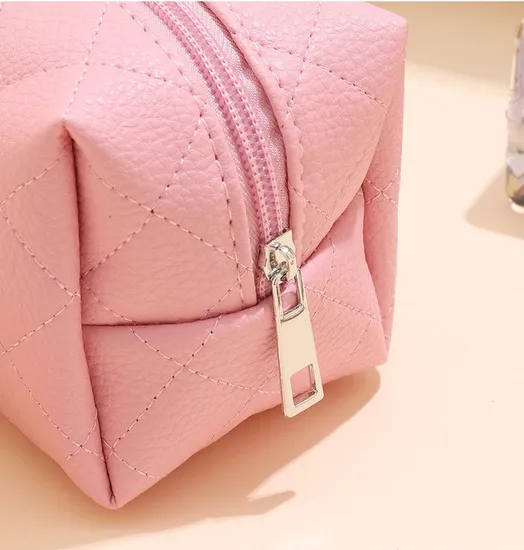 PU Leather Portable Waterproof Small Square Bag Travel Cosmetics Storage Bag