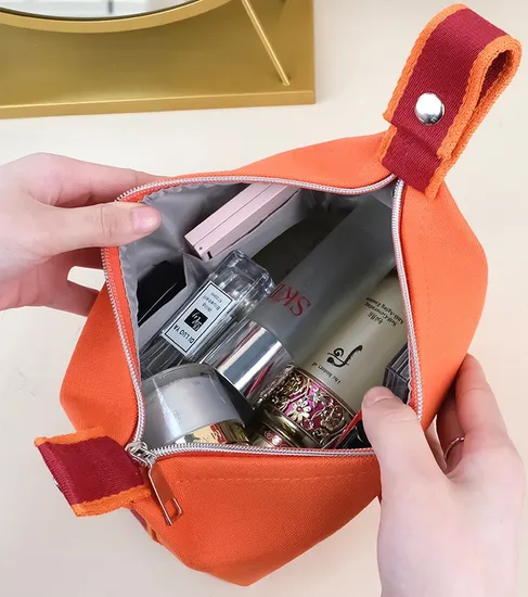 Travel Toiletry Large Capacity Canvas Portable Women′s Cosmetics Storage Bag