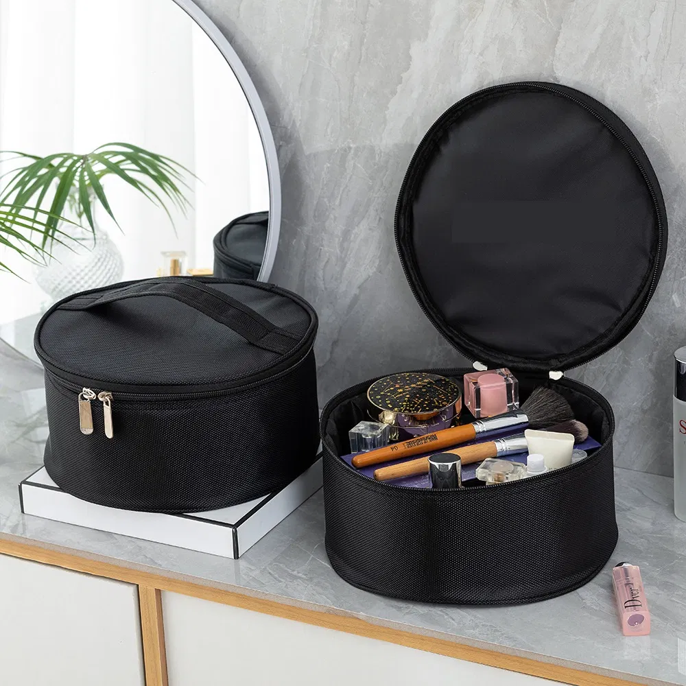 New Hand-Held Three-Dimensional Black Cylindrical High-Capacity Wash Crown Headband Headgear Shockproof Storage Bag