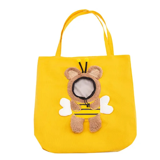 Fun Canvas Cross-Body Hand-Held Outcropped Pet Shoulder Bag