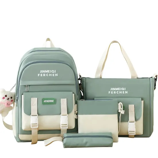 Four Piece Set of Large Capacity Small Fresh and Versatile Backpacks