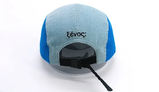 Color Blocking Corduroy Logo Flat Brim Baseball Cap