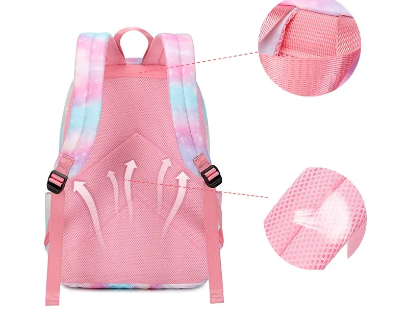New Gradient Rainbow Print Large Capacity Backpack