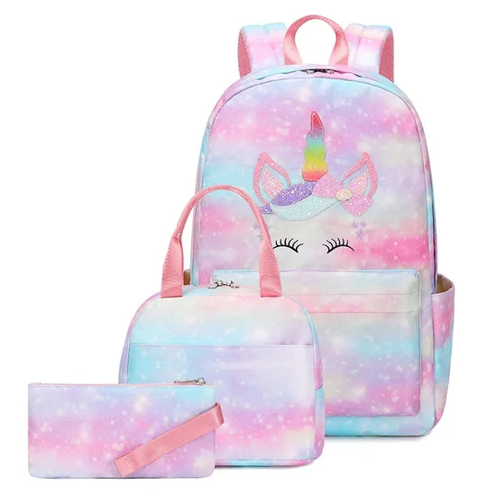 New Gradient Rainbow Print Large Capacity Backpack