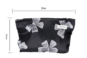 Dark Wind Bow Travel Portable Wash and Organize Large Capacity Makeup Bag
