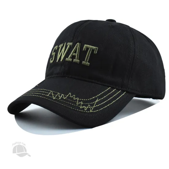 Camouflage Swat Letter Three-Dimensional Embroidered Baseball Cap