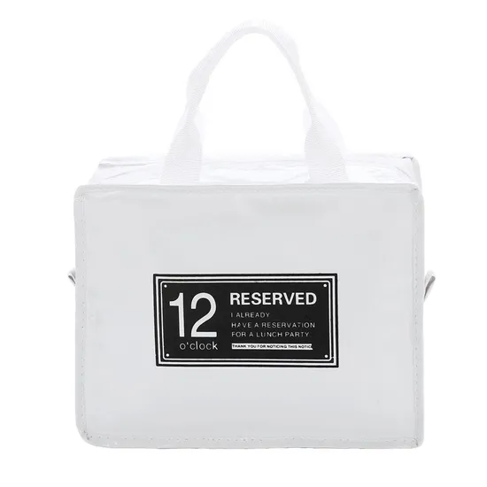 Mirrored Leather Hand-Held Lunchbox Bag for Going out for Picnic Waterproofing and Cold Insulation