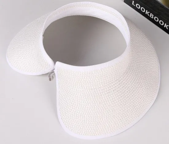 Foldable Large Brimmed Grass Woven Hollow Top Baseball Cap