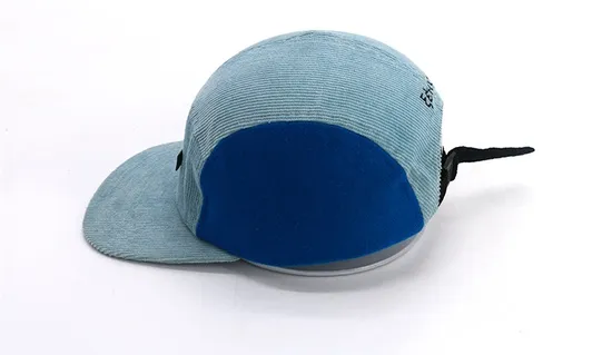 Color Blocking Corduroy Logo Flat Brim Baseball Cap