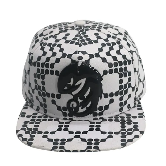 Flat Brim Color Blocking Embroidered Printed Baseball Cap