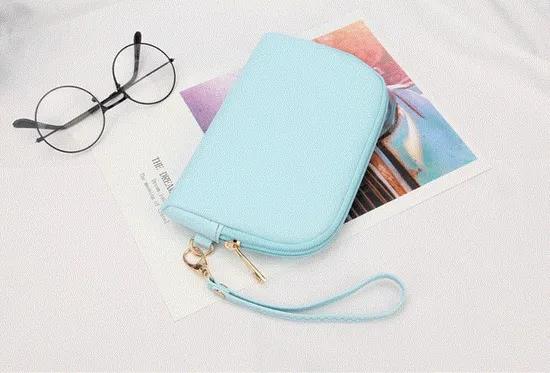 Leather Hand-Carried Portable Fashion Solid Color Makeup Bag