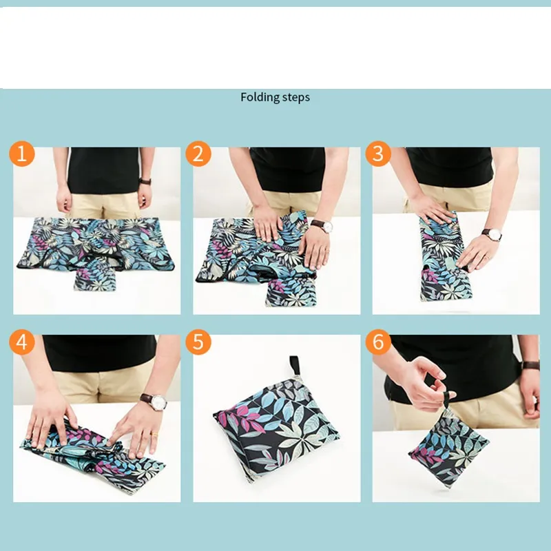 Oxford Cloth Foldable Eco-Friendly Shopping Bag Hand in Hand with Storage Bag Large Capacity Supermarket Shopping Bag