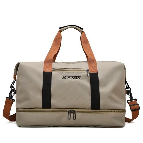 Wet and Dry Separation Short Distance Fitness Bag with Customized Logo and Independent Shoe Compartment Travel Bag with Adjustable Pull Rod Simple Luggage Bag