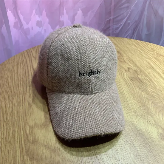 Thickened Warm Rabbit Fur Blend Lettering Fashion Trend Warm Baseball Cap