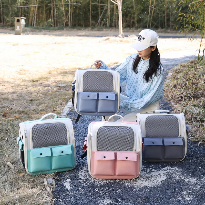 Stylish and Breathable Square Foldable Portable Pet Bag for Going out