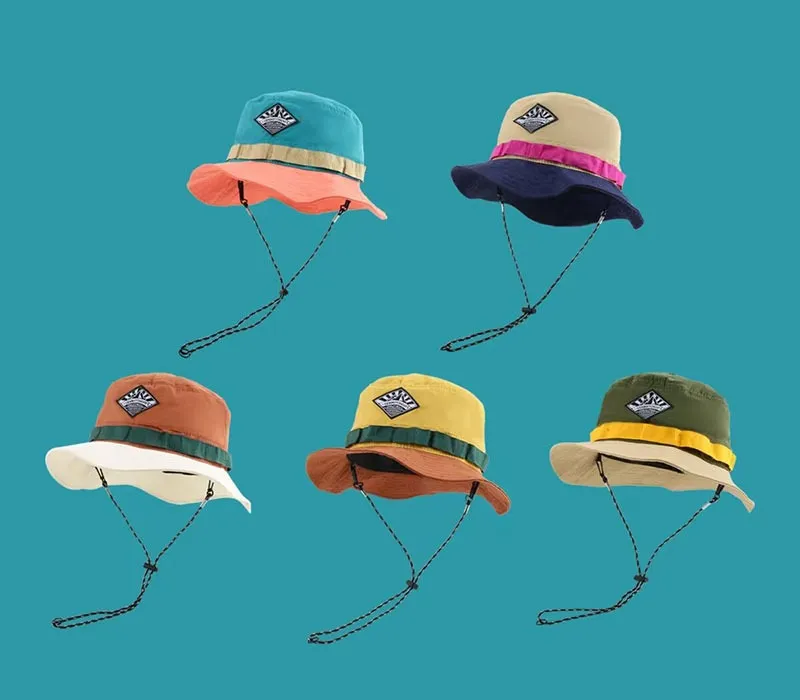 New Color Blocked Foldable Quick Drying Sun Shading Fisherman Hat