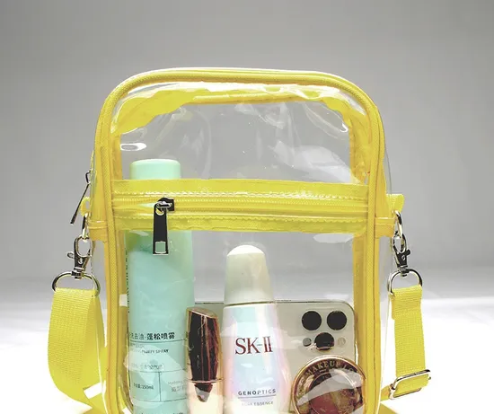 Cross Body Adjustable Zipper Transparent Storage Bag